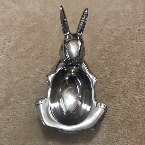 Cast Aluminum Bunny Rabbit Candy Dish - Picture 2 of 6